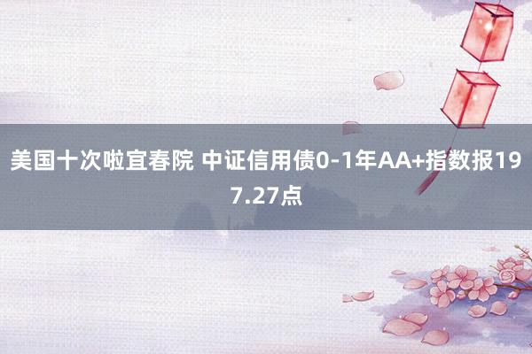 美国十次啦宜春院 中证信用债0-1年AA+指数报197.27点