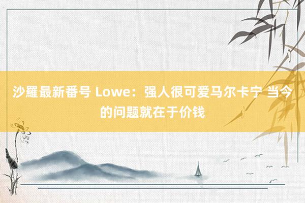 沙羅最新番号 Lowe：强人很可爱马尔卡宁 当今的问题就在于价钱