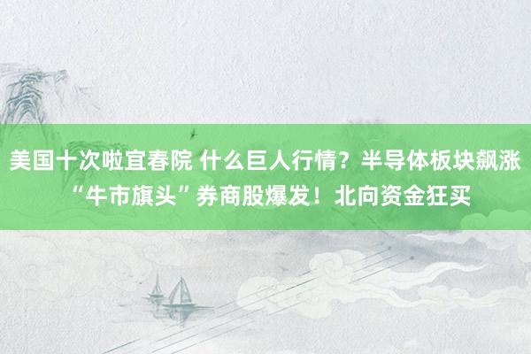 美国十次啦宜春院 什么巨人行情？半导体板块飙涨 “牛市旗头”券商股爆发！北向资金狂买