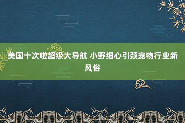 美国十次啦超级大导航 小野细心引颈宠物行业新风俗