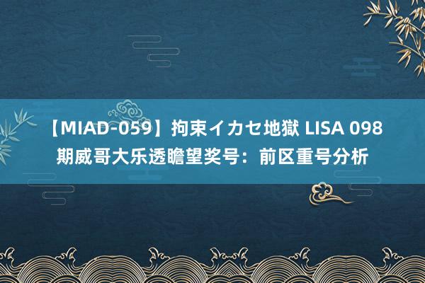 【MIAD-059】拘束イカセ地獄 LISA 098期威哥大乐透瞻望奖号：前区重号分析