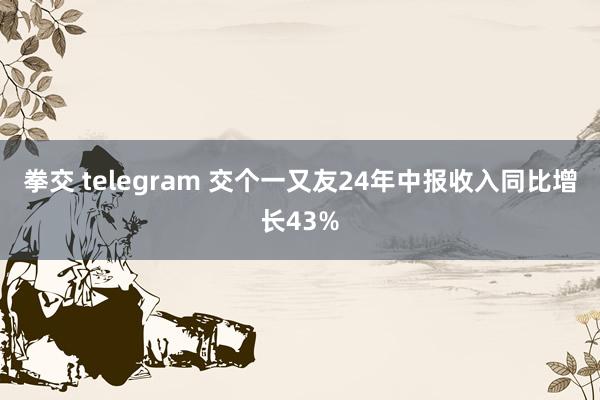 拳交 telegram 交个一又友24年中报收入同比增长43%